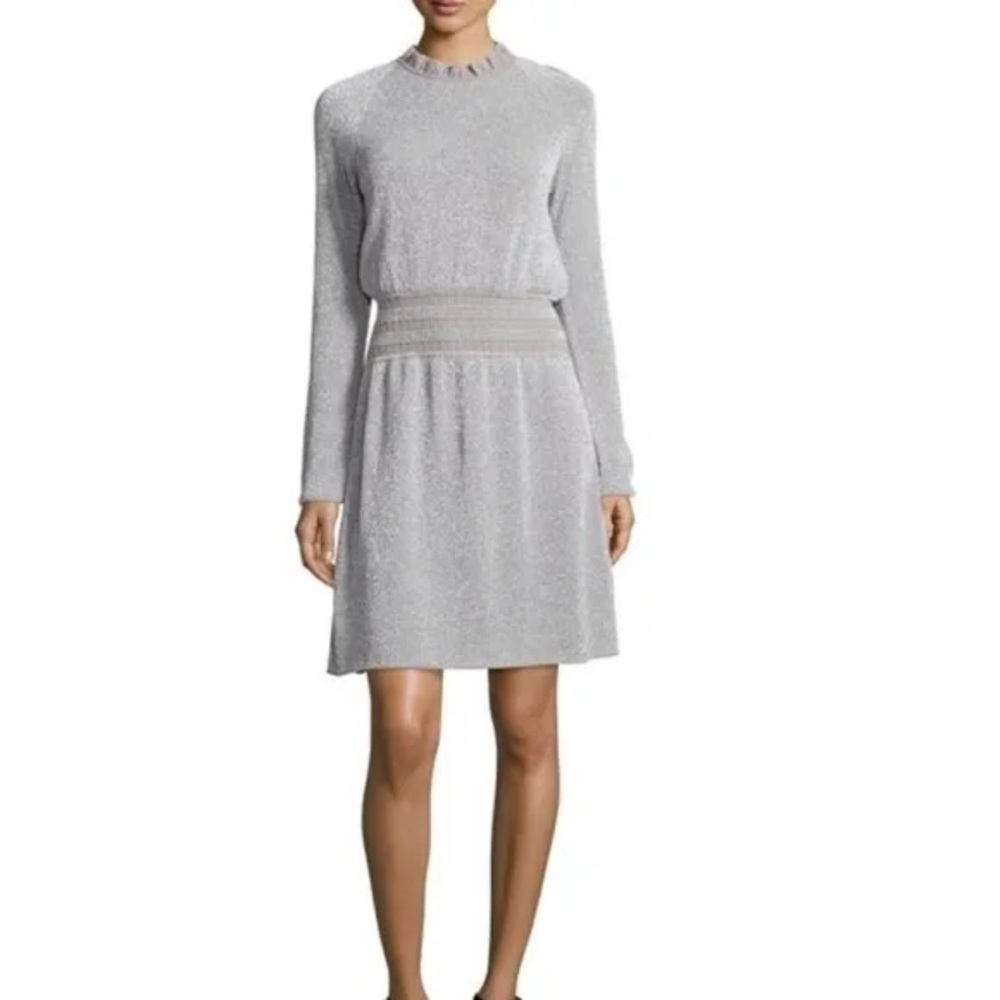 Tory Burch Light Gray Long-Sleeve Knit Dress